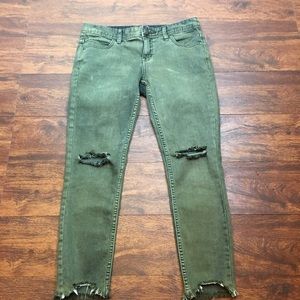 Free people distress jeans frayed hem, Sz 27